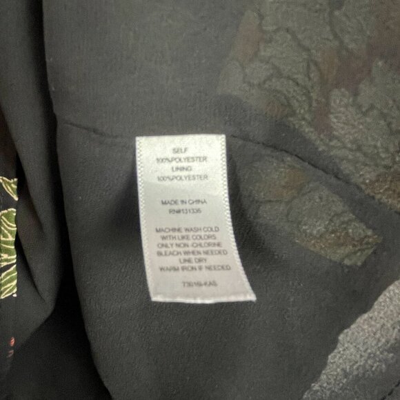 Nine Britton Women Black Floral Sleeveless Keyhole Blouse Size L - Picture 5 of 7